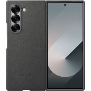 Samsung Capac protectie spate Kindsuit Leather Gray pentru Galaxy Z Fold 6