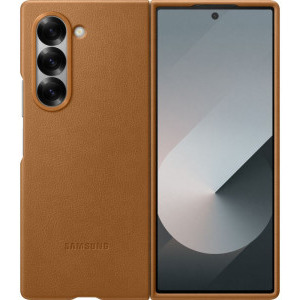 Samsung Capac protectie spate Kindsuit Leather Brown pentru Galaxy Z Fold 6