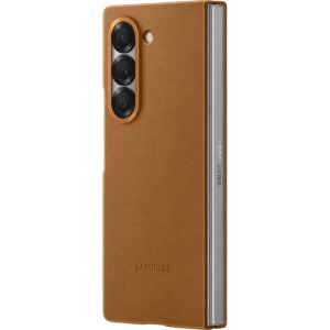 Samsung Capac protectie spate Kindsuit Leather Brown pentru Galaxy Z Fold 6