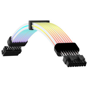 Gamemax Prelungitor cablu alimentare 2x 8 pini VGA/CPU ARGB Black