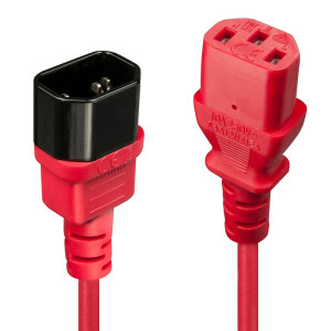 Cablu componente LINDY IEC320 C13 la IEC320 C14, 0.5m, rosu