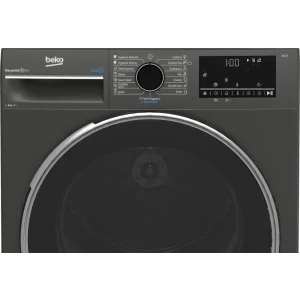 Beko B3T68239MG EU, Pompa de caldura, 8 kg, Clasa D, EcoGentle, SteamCure, Iluminare interioara, Gri