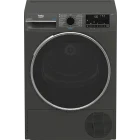 Uscator de rufe Beko B3T68239MG EU, Pompa de caldura, 8 kg, Clasa D, EcoGentle, SteamCure, Iluminare interioara, Gri