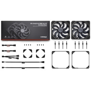Noctua Set 2x NF-A14x25 G2 PWM Sx2-PP chromax.black 140mm
