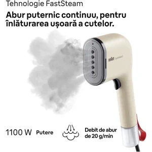 Braun Aparat de calcat vertical cu abur QuickStyle 3 GS3012BG, 1100W, 20g/min, Bej