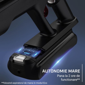Rowenta X-Force Flex 16.60 Aqua RH9CD9E0, vertical cu mop, 780W, 0.65L, Negru/Roz