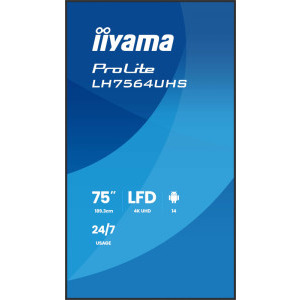 IIyama Smart ProLite LH7564UHS-B1AG 75 inch UHD VA 6.5 ms 60 Hz USB-C