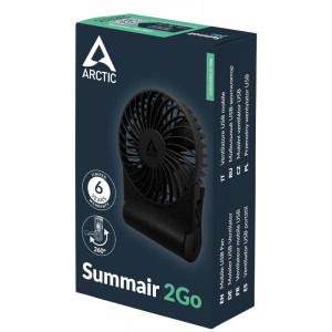 Arctic Ventilator portabil Summair 2Go 5000 mAh 77h Black