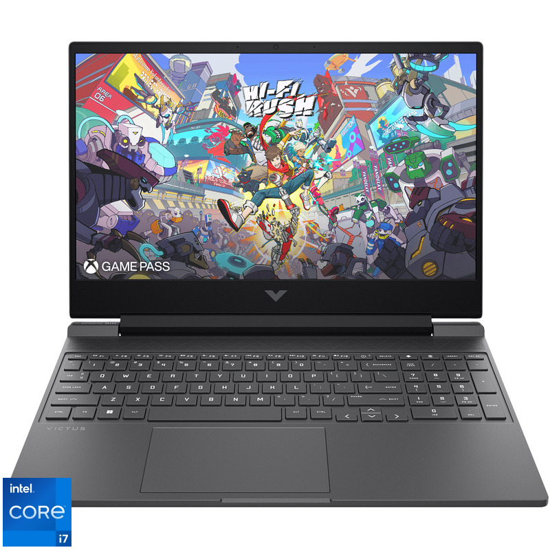 Laptop HP Gaming 15.6'' Victus 15-fa2104nn, FHD IPS 144Hz, Procesor Intel® Core™ i7 14650HX (30M Cache, up to 5.20 GHz), 24GB DDR5, 1TB SSD, GeForce RTX 4050 6GB, Free DOS, Mica Silver