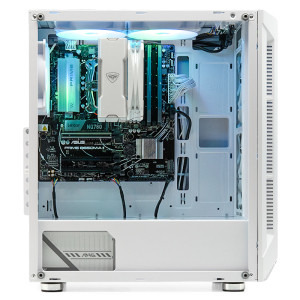 Gaming ZMEU Max Alb Advanced Edition, AMD Ryzen 5 PRO 8600G, 32GB DDR5, 1TB SSD, Radeon 760M with Ryzen AI, Iluminare RGB