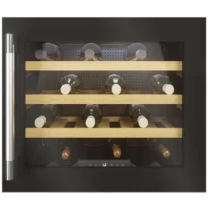 Hoover Vitrina vinuri incorporabila HWCB 45/1, 24 sticle, Clasa F, hOn, Control electronic, 45 cm, Negru