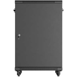 Lanberg FF01-6618-12B 18U, Stand alone, 600 x 600, Glass door, Panouri laterale detasabile, Negru