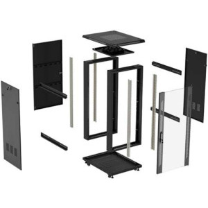 Lanberg FF01-6818-12B 18U, Stand alone, 600 x 800, Glass door, Panouri laterale detasabile, Negru