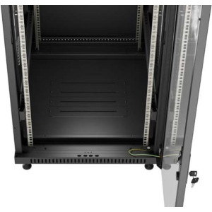 Lanberg FF01-6818-12B 18U, Stand alone, 600 x 800, Glass door, Panouri laterale detasabile, Negru