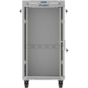 Lanberg FF01-6622-12SL 22U, Stand alone, 600 x 600, Glass door, Panouri laterale detasabile, Gri