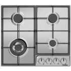 Hansa BHGI6718311, Gaz, 4 arzatoare, Aprindere electrica integrata, Sistem de siguranta, Gratar fonta, Wok, 60 cm, Inox