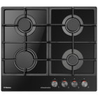Hansa BHKS610505, Gaz, 4 arzatoare, Aprindere electrica integrata, Sistem de siguranta, Gratar fonta, 60 cm, Negru