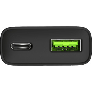 Natec Ribera Gan, 1x USB-A, 1x USB-C 20 W, Black