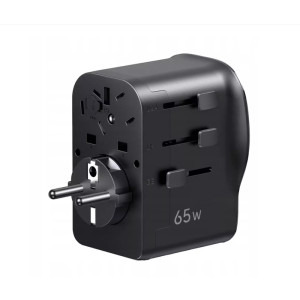 Ugreen GaN 65W, 2x USB-C, 1x USB, 3-Pin US/UK/EU/AUS/CN, Black