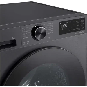 LG RHX5009TB, Pompa de caldura, 9 kg, Clasa B, AI Dual Inverter, AI Dry, TurboDry, Smart Pairing, ThinQ, Negru