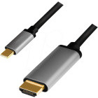 Cablu video Logilink CUA0103 USB-C Male - HDMI Male, 1.8 m, Negru