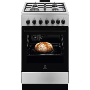 Aragaz Electrolux LKK520022X, Mixt, 4 arzatoare, Aprindere integrata, Sistem de siguranta, Timer, Grill, Clasa A, 50 cm, Inox