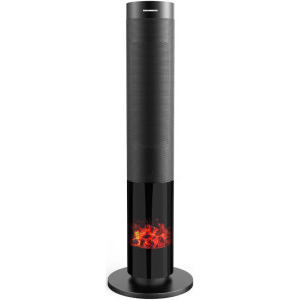 Heinner Radiator ceramic HCH-LD2000BK, 2000 W, 2 trepte, Simulare flacara, Negru