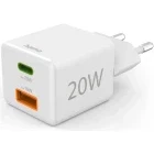 Incarcator retea Hama 1x USB-C, 1x USB, Quick Charge 20 W, White
