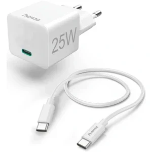Hama 1x USB-C, Quick Charge 25 W, White + Cablu USB-C
