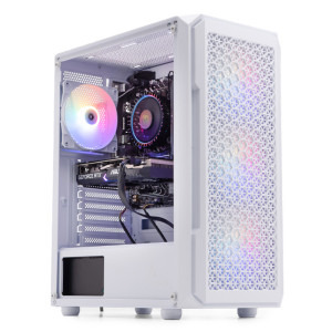 Gaming ZMEU Plus Alb Esports Edition, Intel i5-12400F 2.5GHz, 16GB DDR5, 500GB SSD, RTX 3050 8GB GDDR6, Iluminare RGB