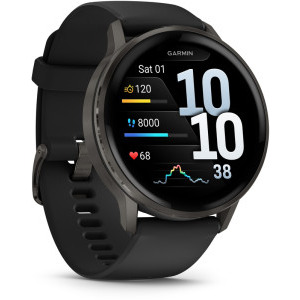 Garmin Venu 4, 45mm AMOLED curea silicon Slate/Black