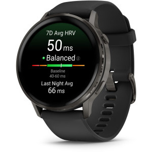 Garmin Venu 4, 45mm AMOLED curea silicon Slate/Black