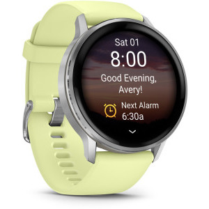 Garmin Venu 4, 45mm AMOLED curea silicon Silver/Citron