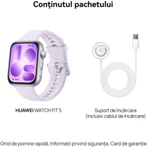 Huawei Watch Fit 5, Purple cu Purple Fluoroelastomer Strap + 1 Month Health+
