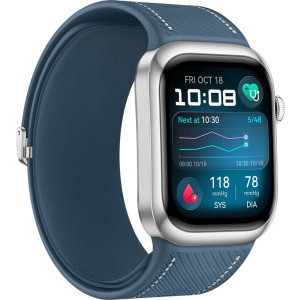 Huawei Watch D2, Silver aluminum curea Blue Composite Leather