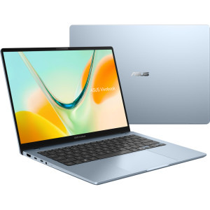 ASUS 14'' Vivobook S14 S5408QA, WUXGA, Procesor Qualcomm Snapdragon X X1-26-101, 8GB LPDDR5X, 256GB SSD, Qualcomm Adreno, Win 11 Home, Light Blue