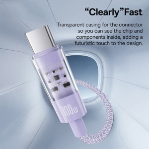 Baseus Gem, USB-C Male la USB-C Male, 1 m, 100W, Purple