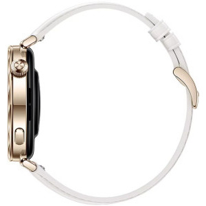 Huawei Watch GT 5, 41mm Pale Gold Stainless Steel, curea White Composite Leather