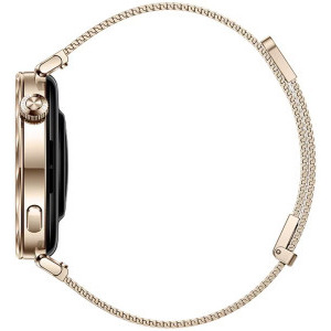 Huawei Watch GT 5, 41mm Pale Gold Stainless Steel, curea Gold Milanese