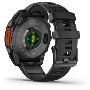 Garmin Fenix 8, 47mm Slate Gray, Black Silicone
