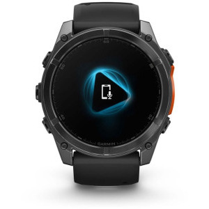 Garmin Fenix 8, 51mm Slate Gray, Black Silicone