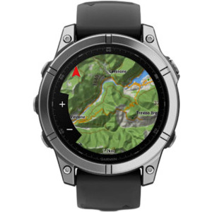 Garmin Fenix E, 47mm Stainless Steel, Black Silicone