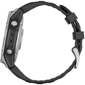 Garmin Fenix E, 47mm Stainless Steel, Black Silicone