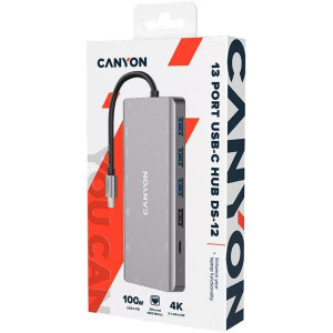 Canyon Multiport Universal USB Tip C 13-in-1, Gigabit LAN