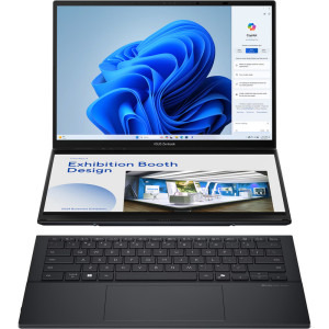 ASUS 14'' Zenbook Duo OLED UX8406CA, FHD+ Touch, Procesor Intel® Core™ Ultra 7 255H (24M Cache, up to 5.10 GHz), 32GB LPDDR5X, 1TB SSD, Intel Arc 140T, Win 11 Pro, Inkwell Gray