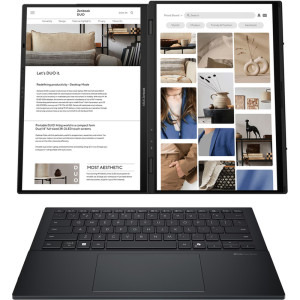 ASUS 14'' Zenbook Duo OLED UX8406CA, FHD+ Touch, Procesor Intel® Core™ Ultra 7 255H (24M Cache, up to 5.10 GHz), 32GB LPDDR5X, 1TB SSD, Intel Arc 140T, Win 11 Pro, Inkwell Gray