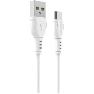 Borofone BX51, USB Male la USB-C Male, 1 m, White