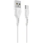 Cablu de date / adaptor Borofone BX51, USB Male la USB-C Male, 1 m, White