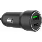 Incarcator auto Gembird TA-UC-A2PDQC20-CAR-01, 1x USB-C, 1x USB, 20 W, Black