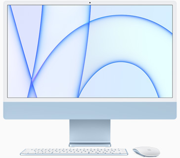 All-In-One PC Apple iMac 24 inch 4.5K Retina, Procesor Apple M1, 16GB RAM, 512GB SSD, 8 core GPU, Mac OS Big Sur, INT keyboard, Blue Apple imagine noua idaho.ro